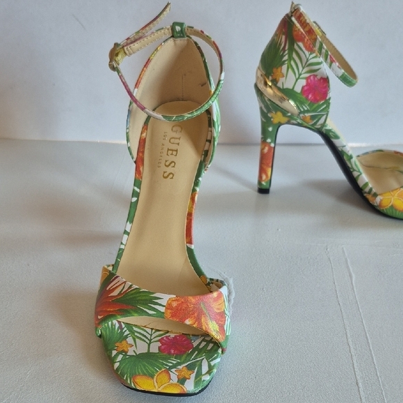 Guess Green and Pink Stiletto Heels with Ankle Strap - Picture 4 of 7